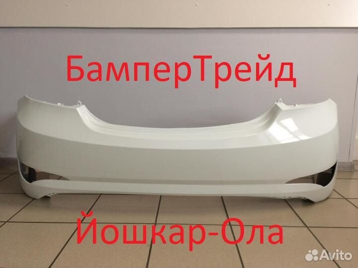 Бампер задний Хендай Солярис Белый 2010-2014