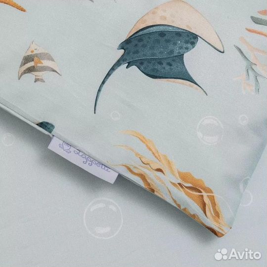 Комплект в кроватку Lappetti «Тайны океана» 6 предметов для овальной и круглой кровати