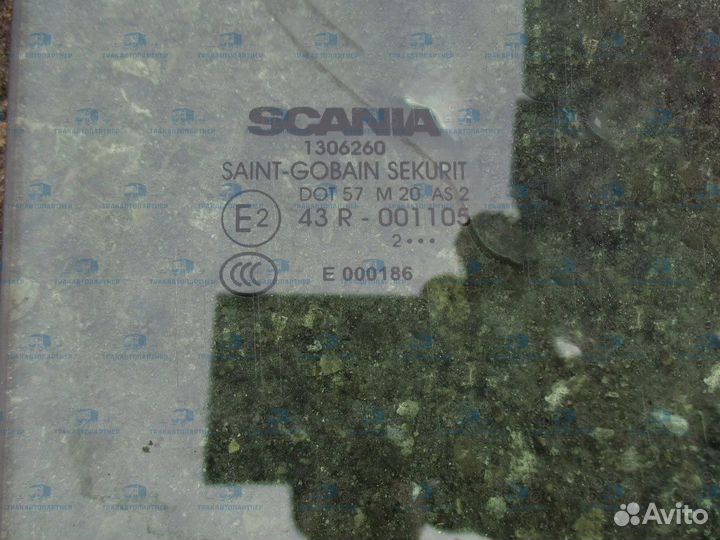 Стекло правой двери scania