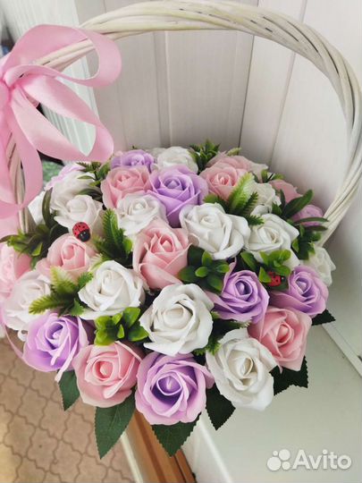 Розы из мыла