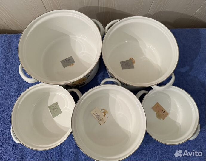 Набор эмалированных кастрюль СССР Новый