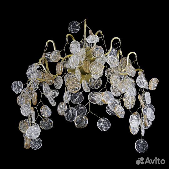 Бра настенный металлический со стеклом