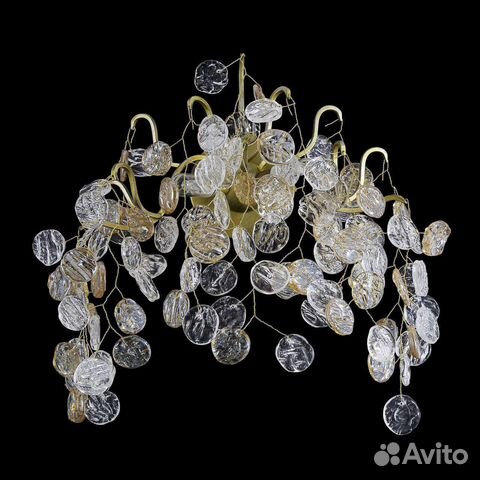 Бра настенный металлический со стеклом