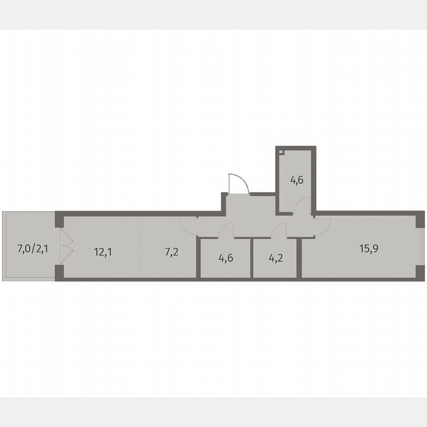 2-к. квартира, 58,7 м², 1/8 эт.