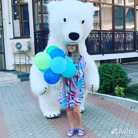 Белый мишка/Поздравление/Ростовая кукла