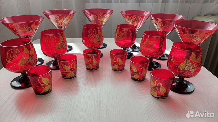 Мартини+бренди+стопка (красно-черный) Набор