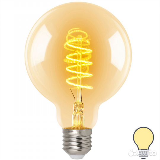 Лампа светодиодная филаментная G95 E27 220 В 5 Вт