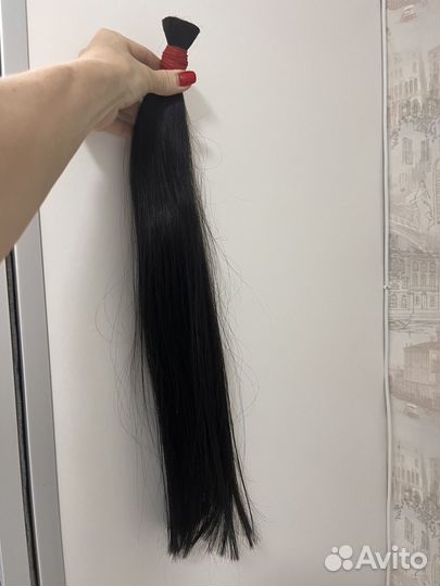 Волосы для наращивания черные 50 см
