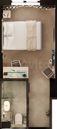 Номер в гостинице, 16.6 м²