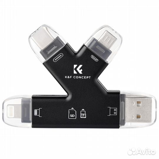 Картридер 4 в 1 (SD, MicroSD, Lightning, Type-C)