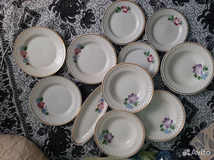 Столовый сервиз фарфор СССР тарелки чайный много