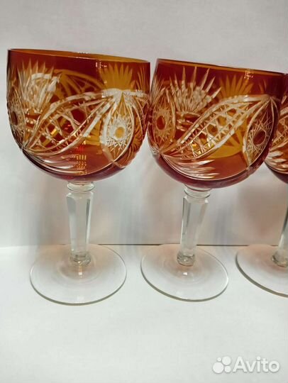 Бокалы винные рубиновое стекло СССР
