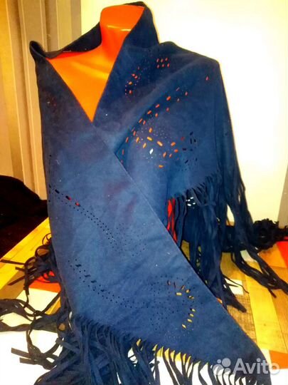 Платок шаль палантин бохо замша