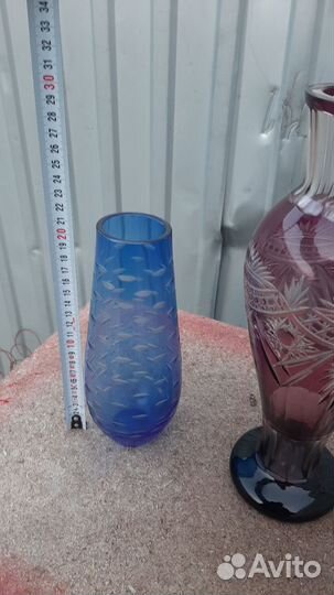Ваза цветное стекло СССР