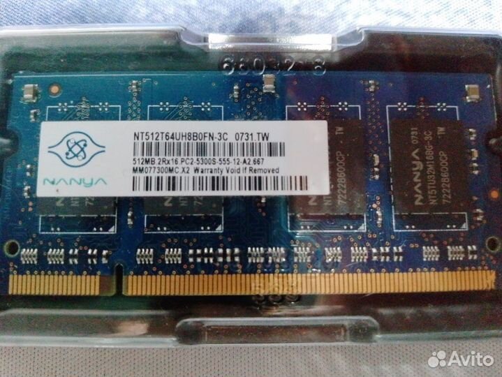 Оперативная память для ноутбука sodimm DDR2 1GB