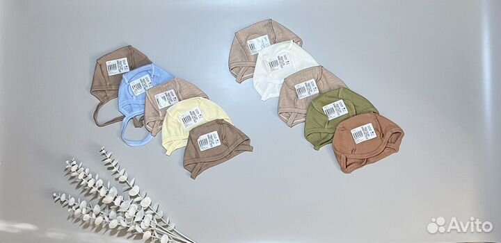 Чепчики детские легкие на завязках