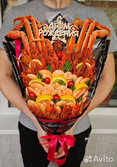 Морской букет с крабом/вкусный подарок мужчине