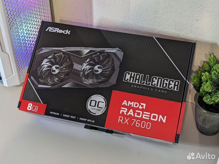 Новая Видеокарта AMD RX 7600 AsRock Challenger