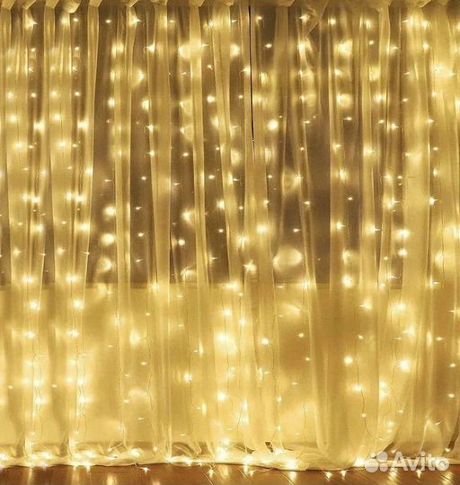 Светодиодная гирлянда интерьерная штора 3*3