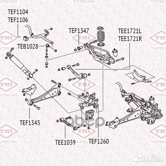 Сайлентблок цапфы зад лев TEF1260 tatsumi