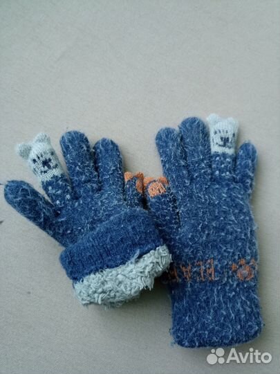 Варежки перчатки детские для мальчика 1-2г 3-6 лет