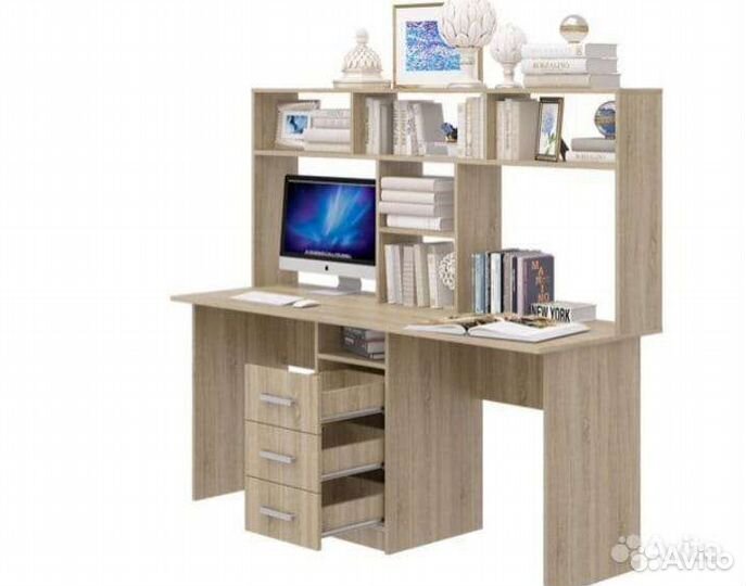 Стол письменный, компьютерный для двоих с ящиками