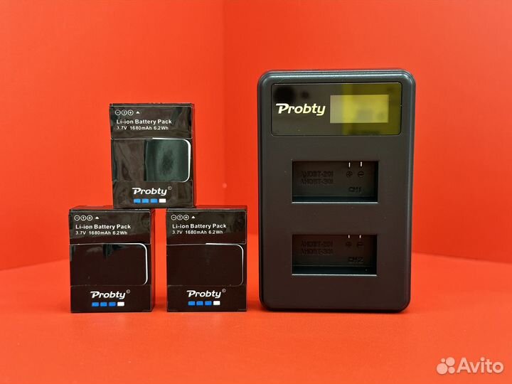 Аккумулятор + зарядка GoPro Hero 3/3+ (4шт) Probty