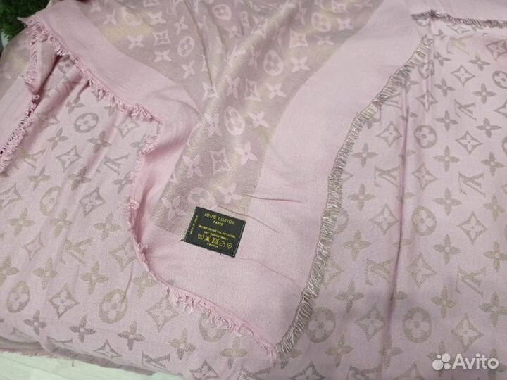 Платок шаль теплый 135см шерсть/шелк италия