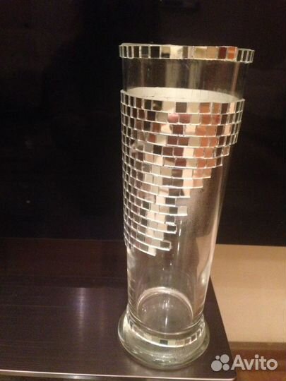 Ваза-шар 15см, стразы,зеркальная мозаика