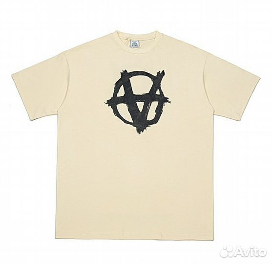 Футболка Vetements Анархия Бежевая