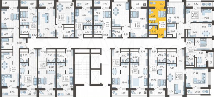 Квартира-студия, 17,8 м², 9/19 эт.