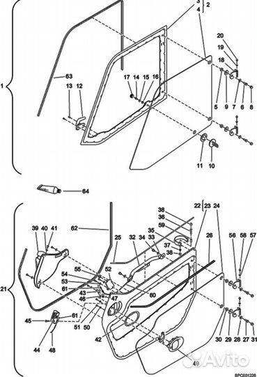 Стекло лобовое Bobcat T3071 / T3571 / T40140