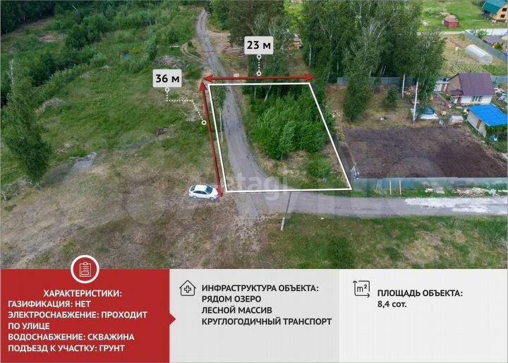 Участок 8,4 сот. (СНТ, ДНП)