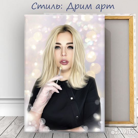 Портрет по фото на холсте