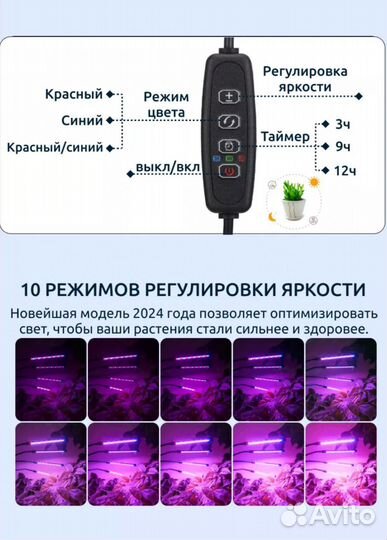 Фитолампа для растений на штативе