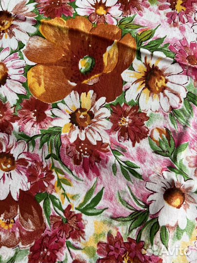 Винтажный хлопок, принт ромашки, СССР