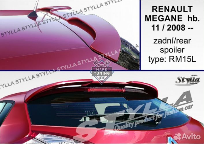 Спойлер OEM RM15L Renault Megane 3 (хетчбек 5D)