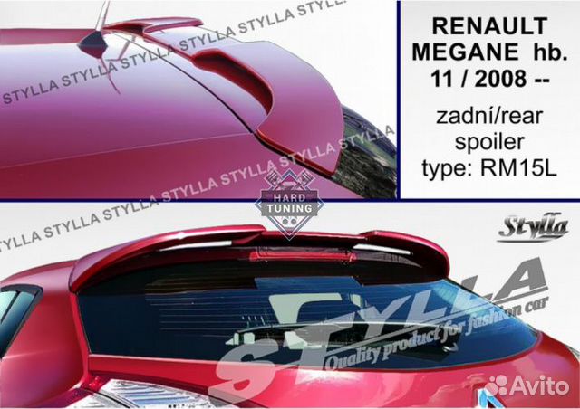 Спойлер OEM RM15L Renault Megane 3 (хетчбек 5D)