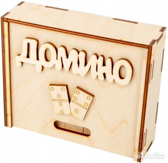 Игра настольная Домино. Дерево, деревянная коробка