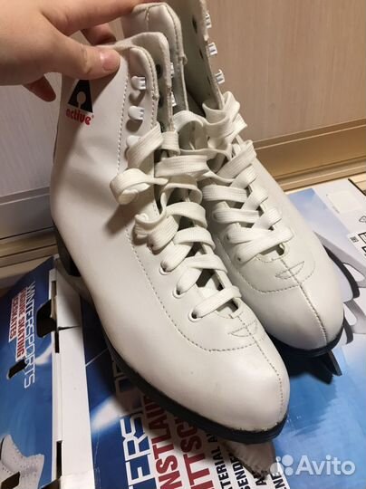 Коньки фигурные active 38 размер белые