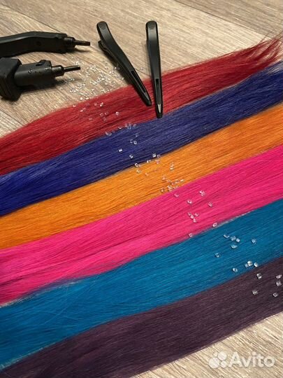 Цветные пряди для наращивания