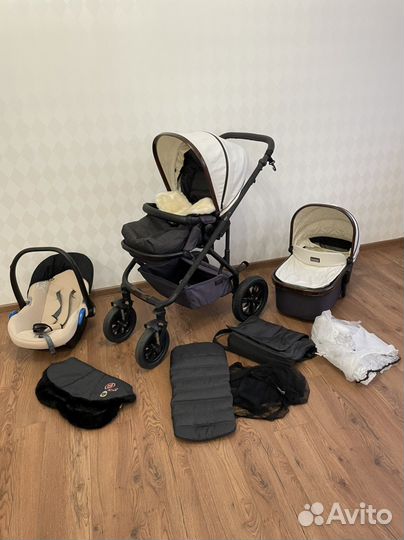 Коляска 3 в 1 Moon Nuova+аксессуары