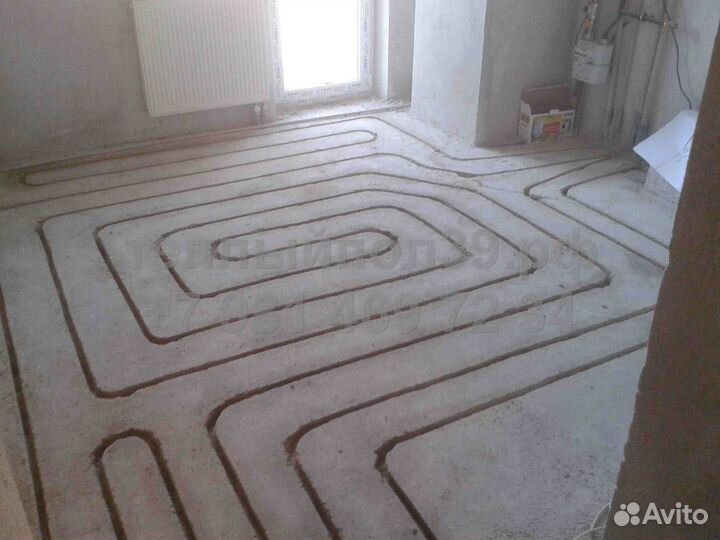 Тёплый пол в готовой стяжке. Тёплый пол. Отопление