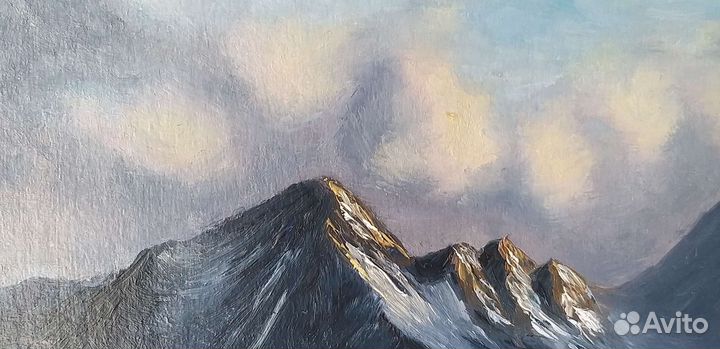 Картина пейзаж Горы масляная живопись