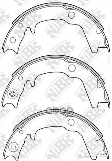 FN6704-nibk колодки барабанные ручника Mitsubi