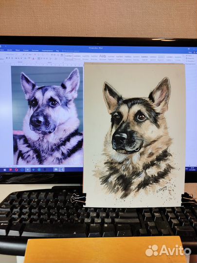 Портреты животных по фото, портрет питомца