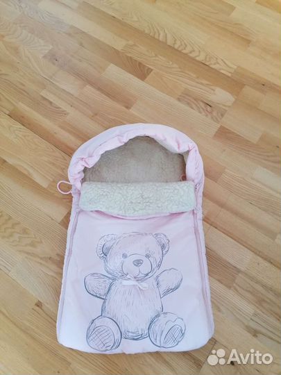 Конверт (кокон) на овчине (на выписку, в коляску)