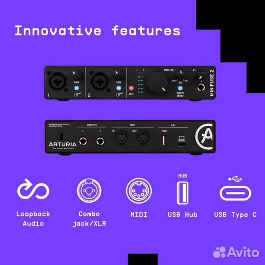 USB аудиоинтерфейс Arturia MiniFuse 2 black