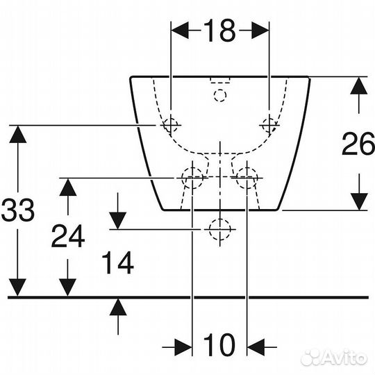 Биде Geberit Smyle Square 500.209.01.1 без крышки