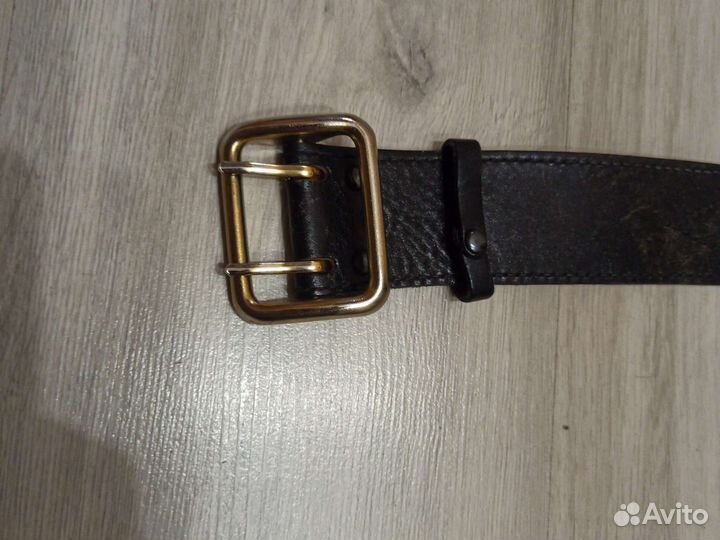 Ремень кожаный, 120 и 140 см. Чёрные. Офицерские